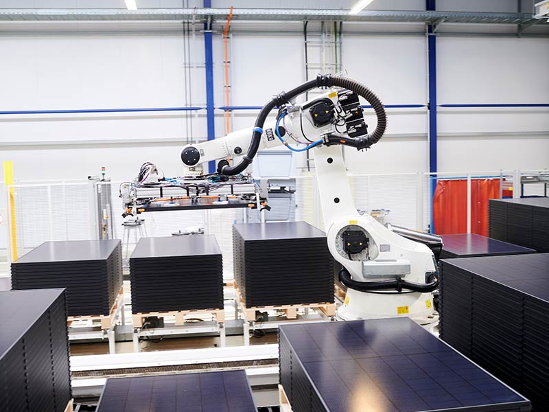 Solar panel modules being tested for performance